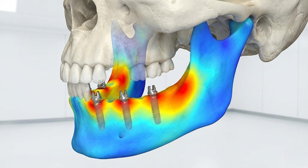 Как распределяется нагрузка от 6 имплантов