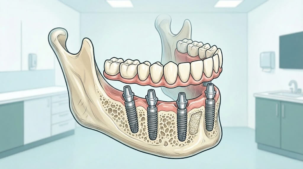 Визуализация челюсти на 6 имплантах