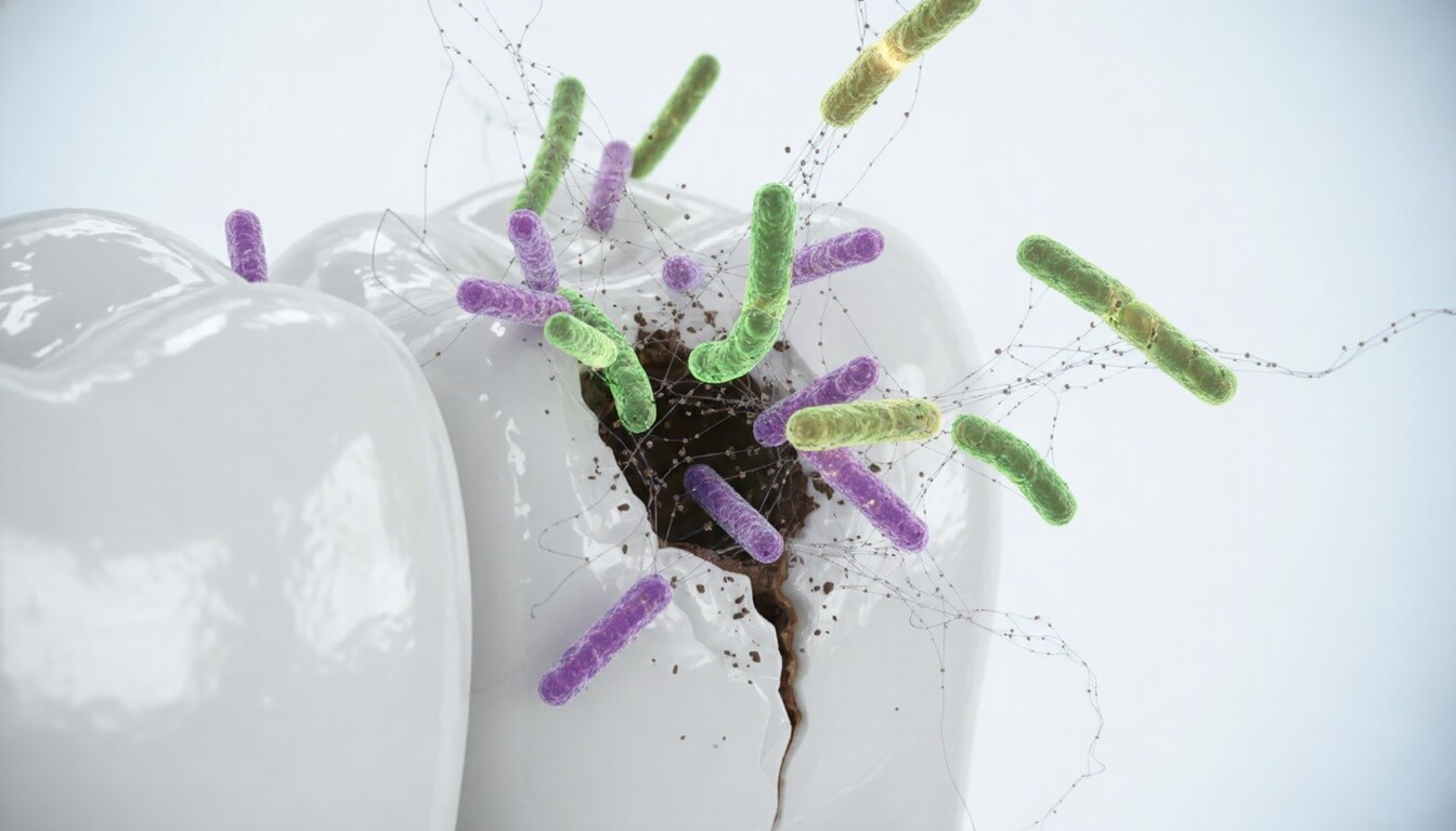 Бактерии разрушают эмаль