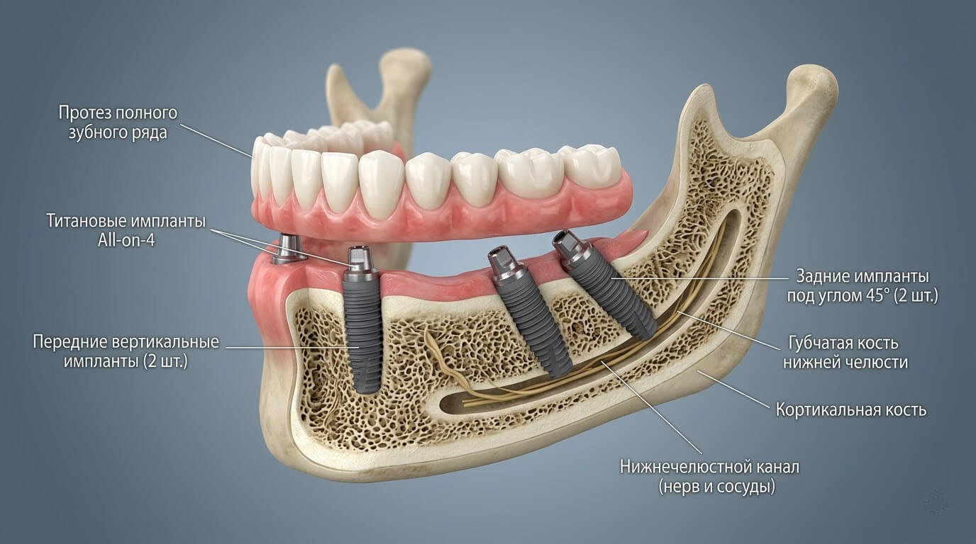 Восстановление зубов по системе все-на-4
