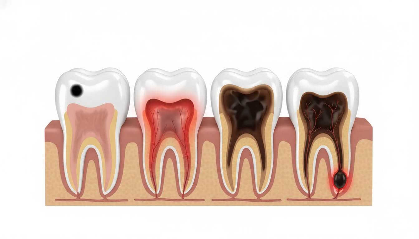 Визуализация стадий кариеса